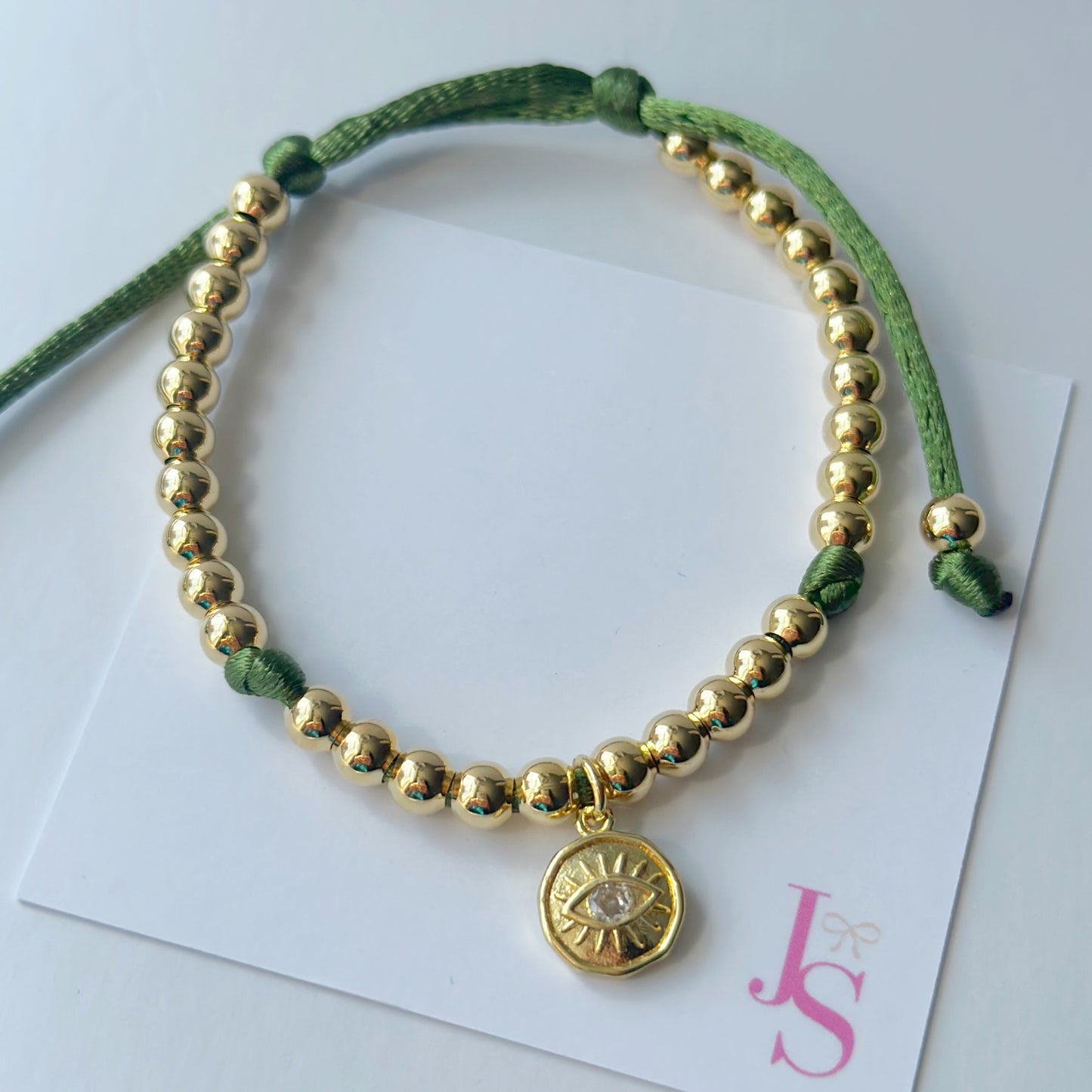 Evil Eye Beaded Charm Bracelet