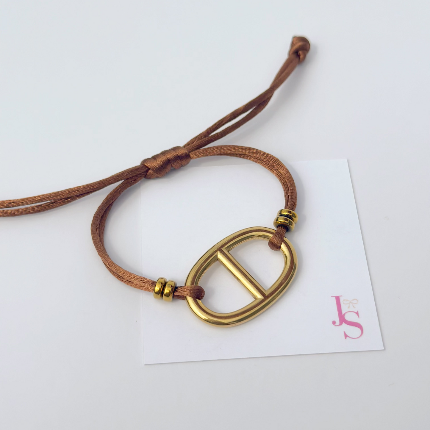 Bold Link Satin Cord Bracelet