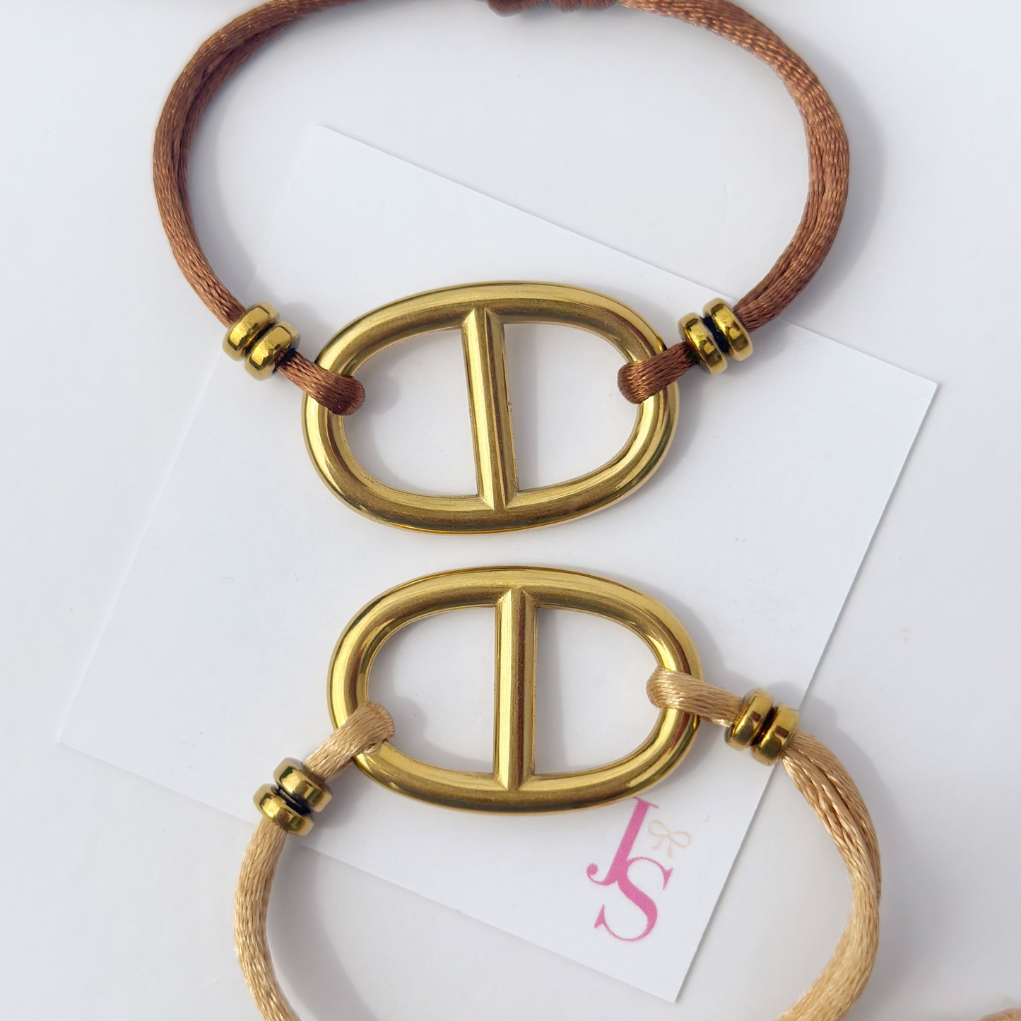 Bold Link Satin Cord Bracelet