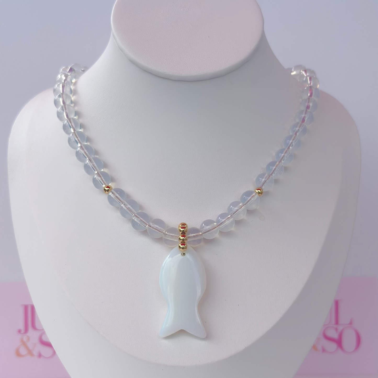Gemstone Fish Necklace