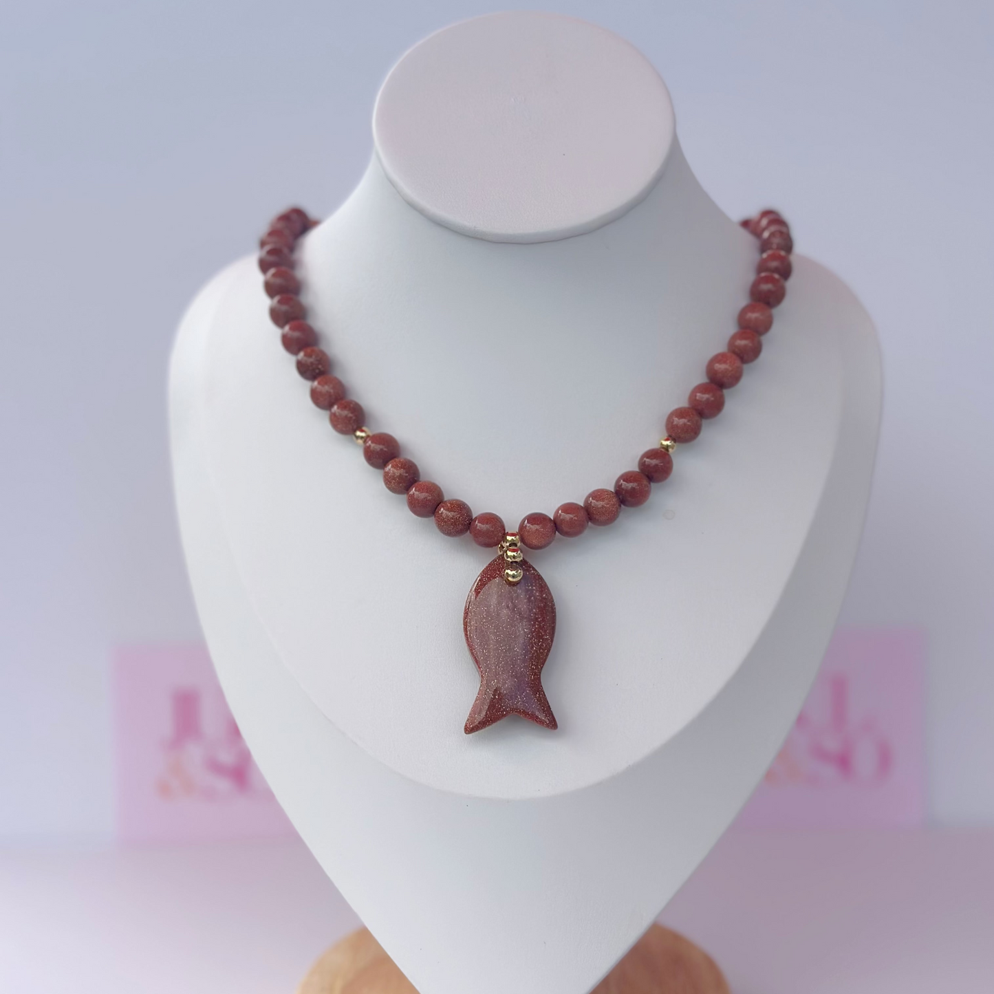 Gemstone Fish Necklace