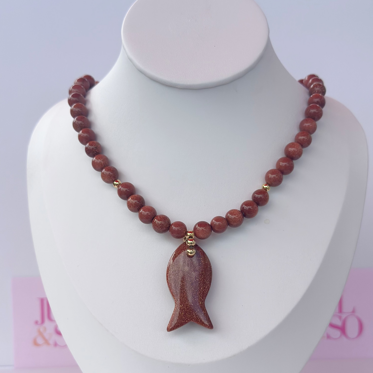 Gemstone Fish Necklace