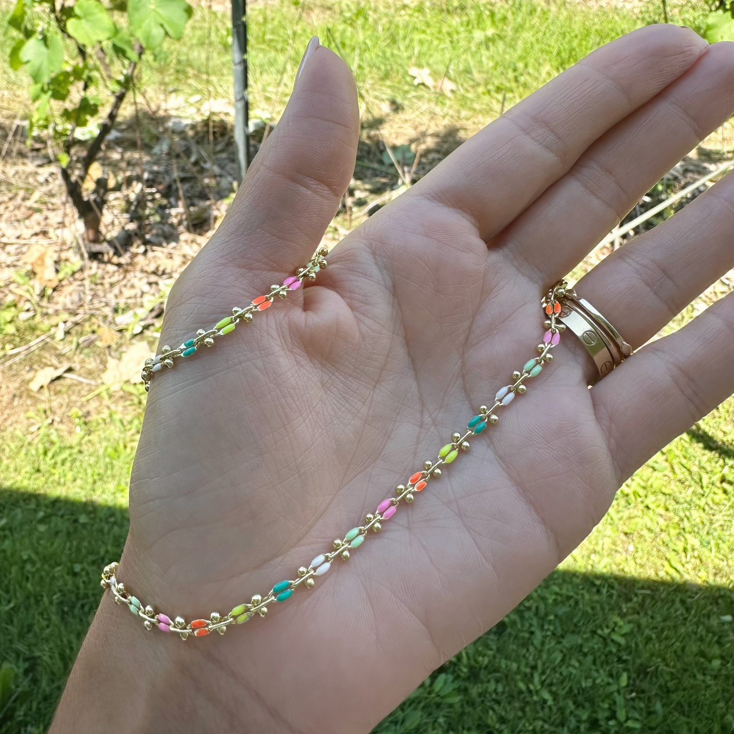 Neon Enamel Heart Necklace