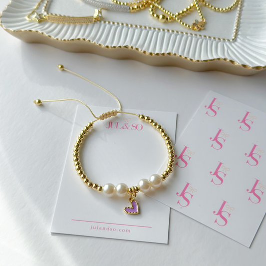 Pearls & Heart Bracelet