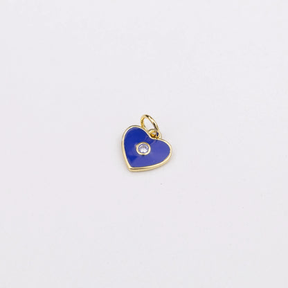 Mini Enamel Heart with Crystal