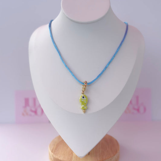 Ceramic Fish Pendant Necklace