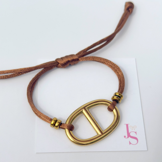 Bold Link Satin Cord Bracelet