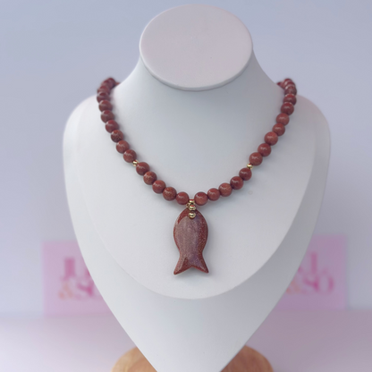 Gemstone Fish Necklace