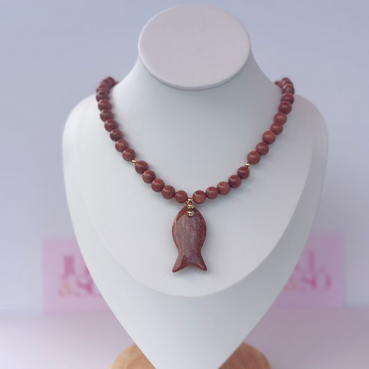 Gemstone Fish Necklace