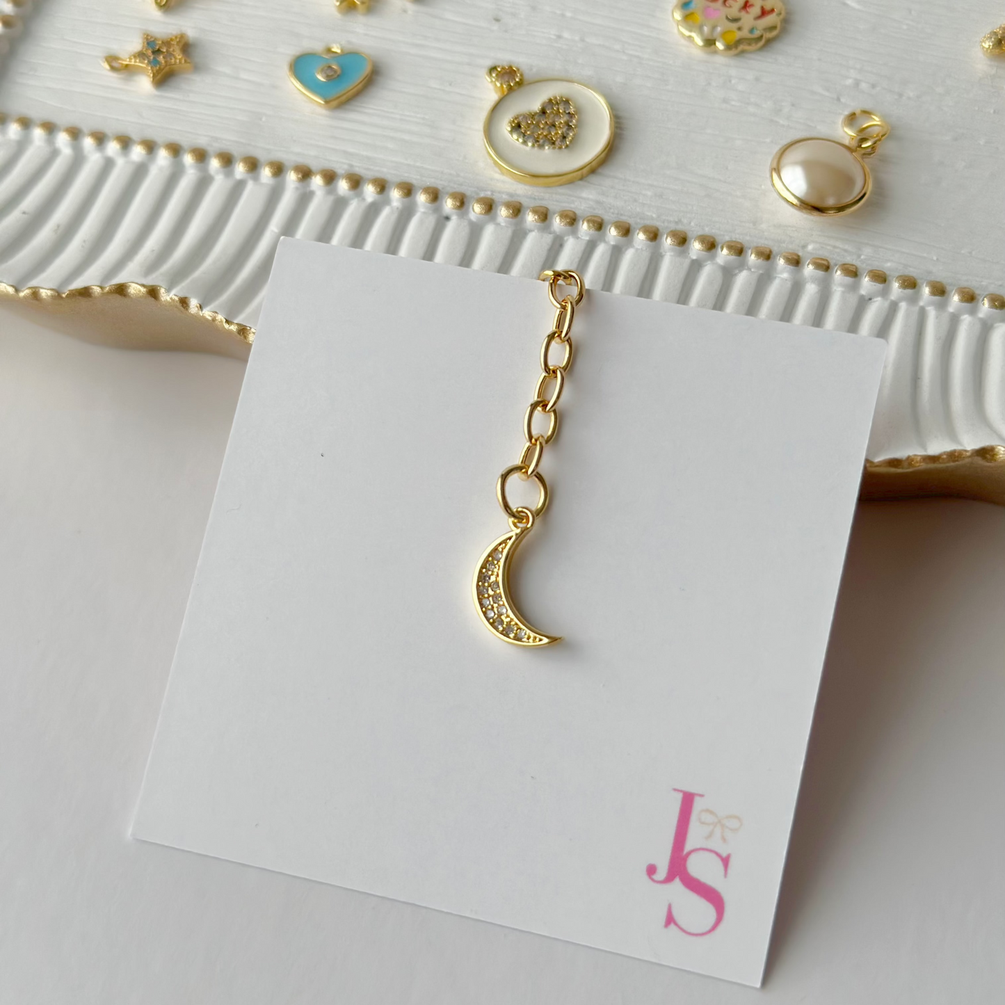 Micropave Mini Moon Charm