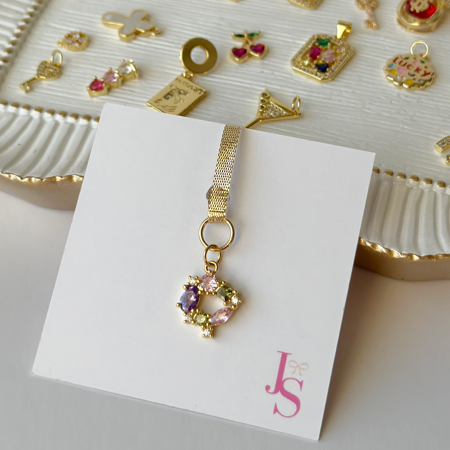 Multi-Color Gems Round Charm