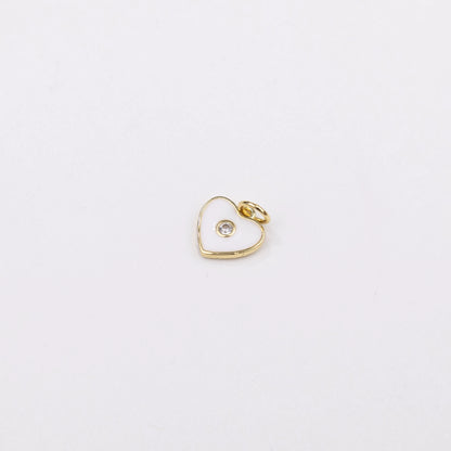 Mini Enamel Heart with Crystal