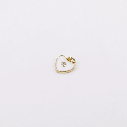 Mini Enamel Heart with Crystal