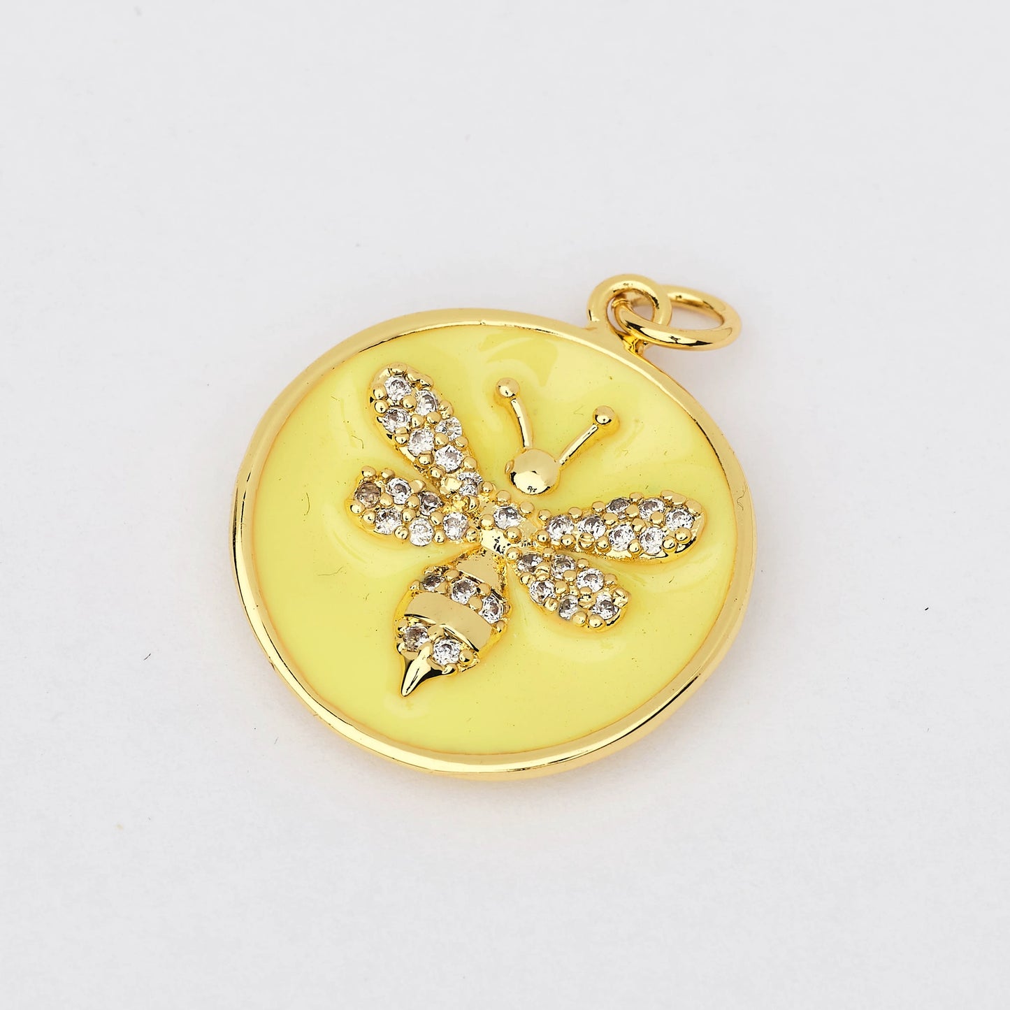 Wasp Crystal Round Charm