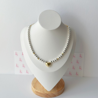 Mixed Metals Heart Necklace