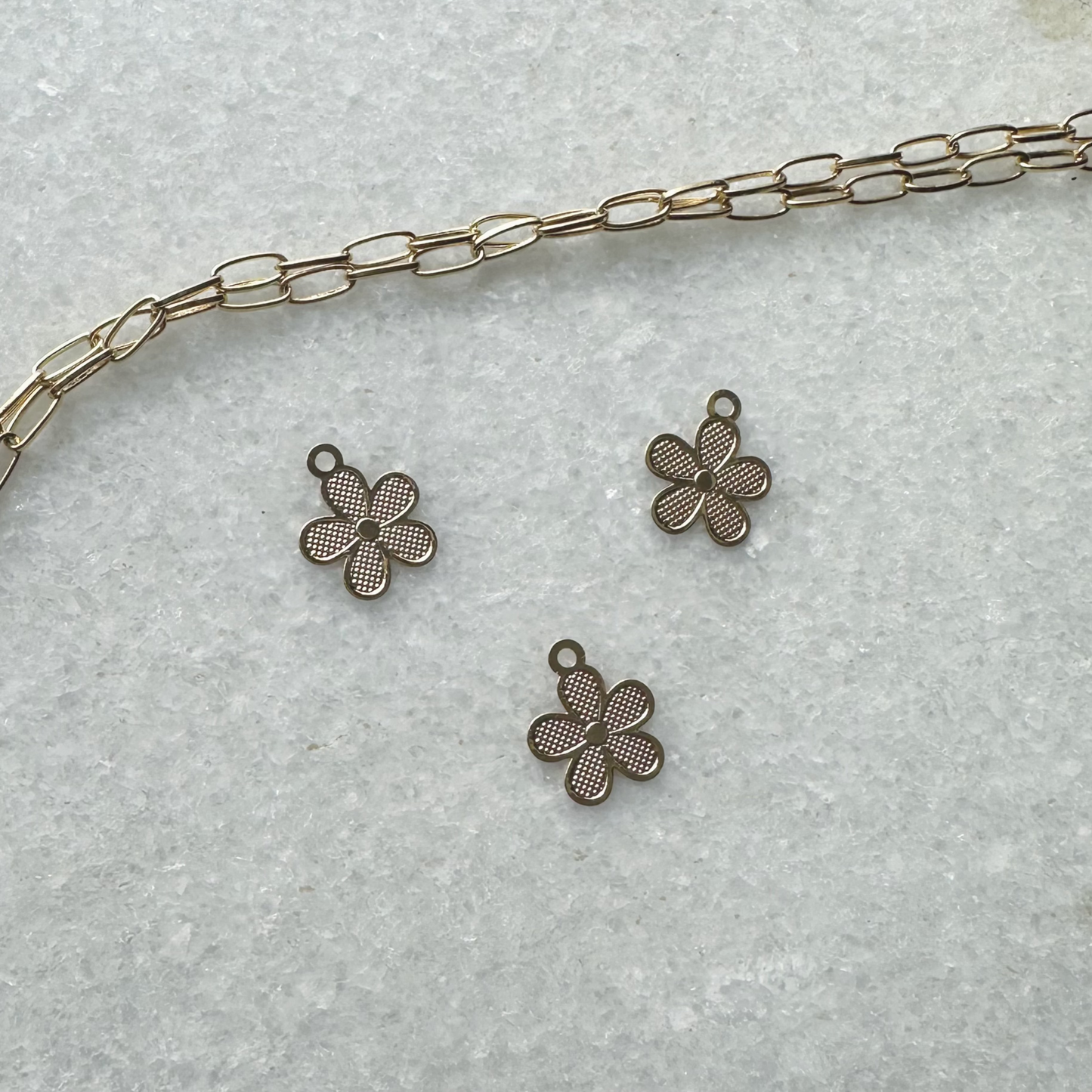 Mini Golden Flower Charm