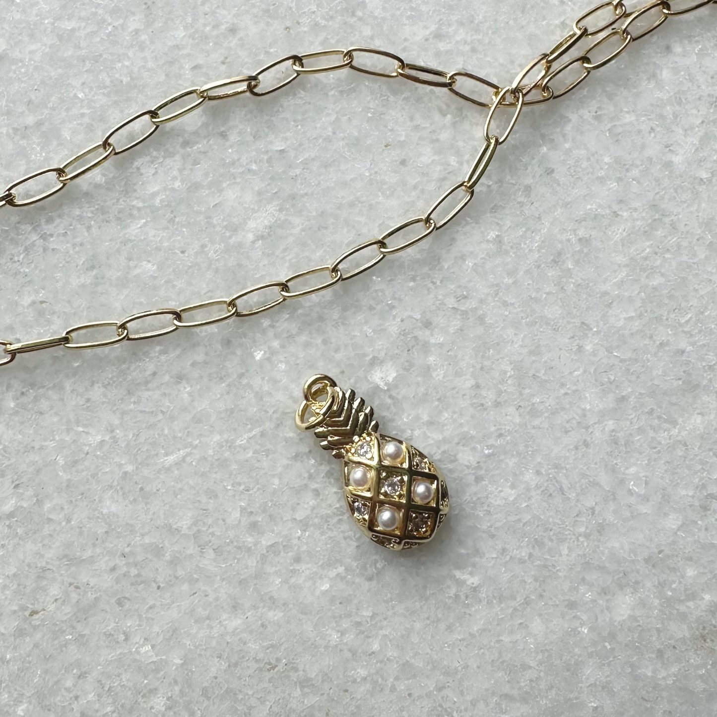 Mini Pineapple with Pearls Charm