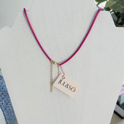 Pink Enamel Necklace