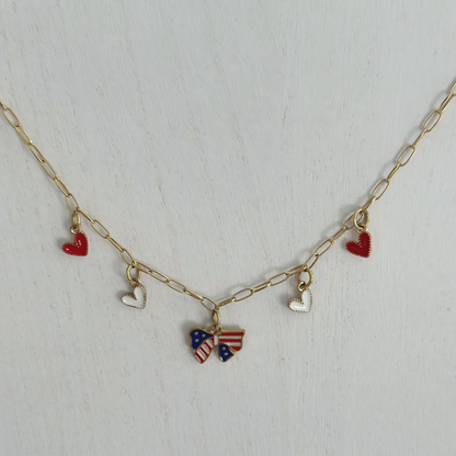 Patriotic Bow Necklace