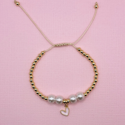 Pearls & Heart Bracelet