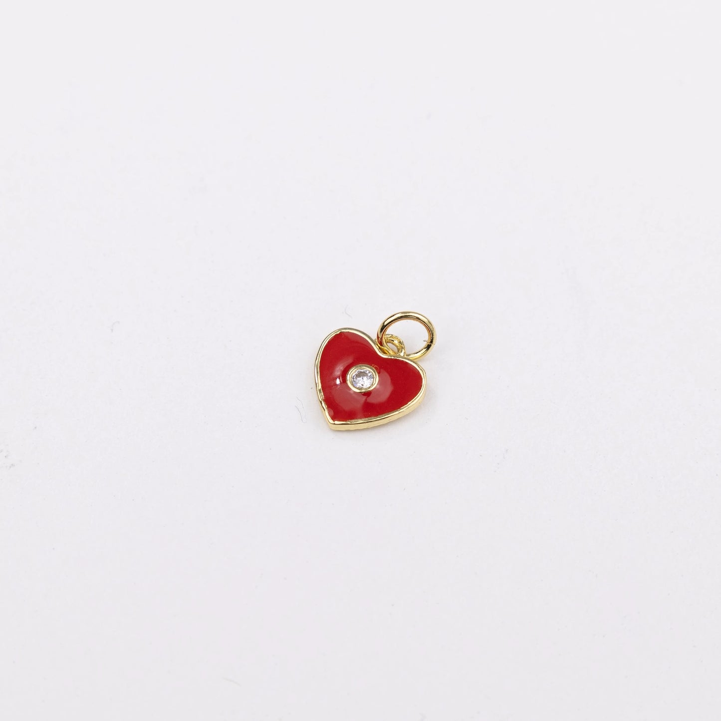 Mini Enamel Heart with Crystal