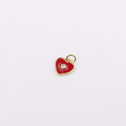 Mini Enamel Heart with Crystal